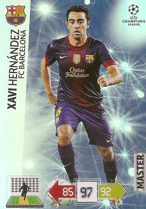 CHAMPIONS LEAGUE ADRENALYN XL 2012/2013 - XAVI HERNANDEZ `MASTER` CARD