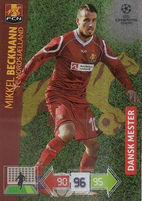 CHAMPIONS LEAGUE ADRENALYN XL 2012/2013 - MIKKEL BECKMANN "ULTRA RARE" "DANNISH MASTER" CARD