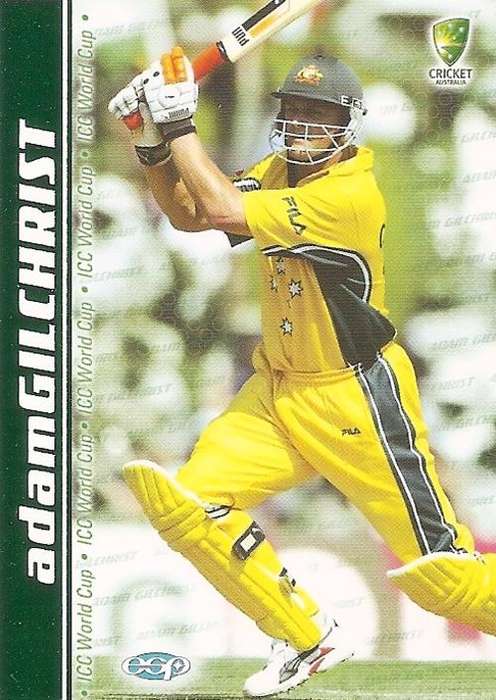 AUSTRALIA "CRICKET" 2003/04 COLLECTION - ADAM GILCHRIST "WORLD CUP SQUAD" CARD WC2