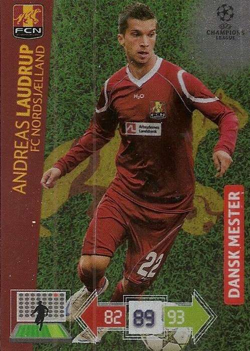 CHAMPIONS LEAGUE ADRENALYN XL 2012/2013 - ANDREAS LAUDRUP "ULTRA RARE" "DANNISH MASTER" CARD