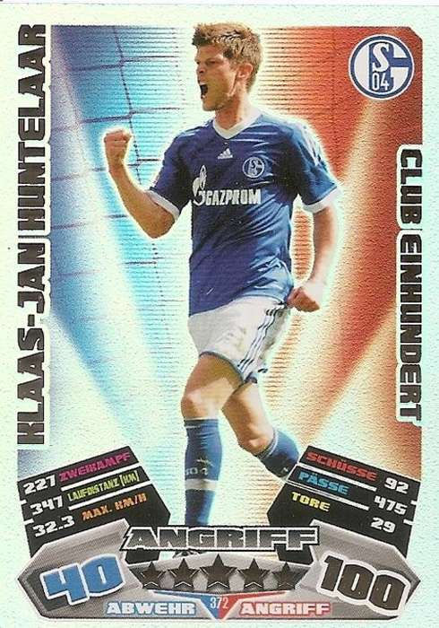 MATCH ATTAX 2012/13 "BUNDESLIGA" - KLAAS-JAN HUNTELAAR "CLUC 100" CARD