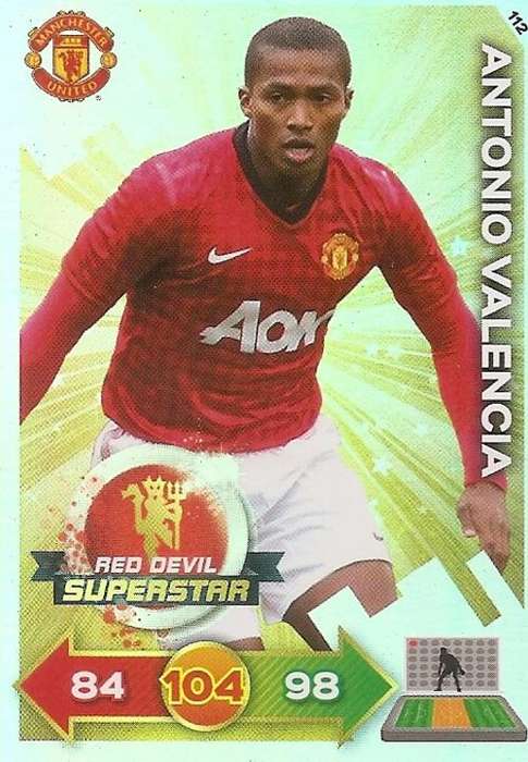 ANTONIO VALENCIA - PANINI `MANCHESTER UNITED ADRENALYN XL 2013` - FOIL `SUPERSTAR` ULTIMATE CARD 112