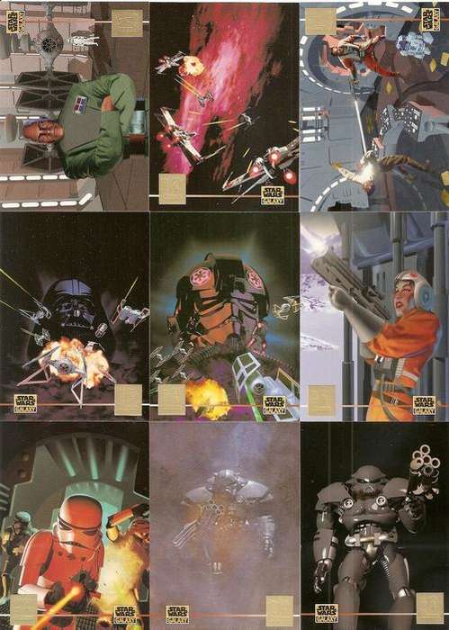 STAR WARS  `GALAXY Series 6` 2010 - VERY RARE COMPLETE SET of 12 `LUCAS ART` TRADING CARDS