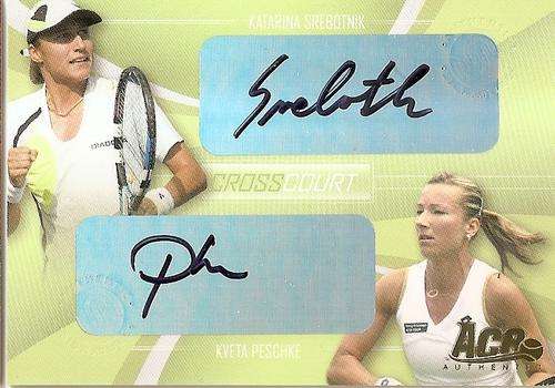 SREBOTNIK/PESCHKE - ACE AUTHENTIC 2007 - "CERTIFIED DUAL AUTOGRAPH" CROSS COURT CARD CC3 - 62 of