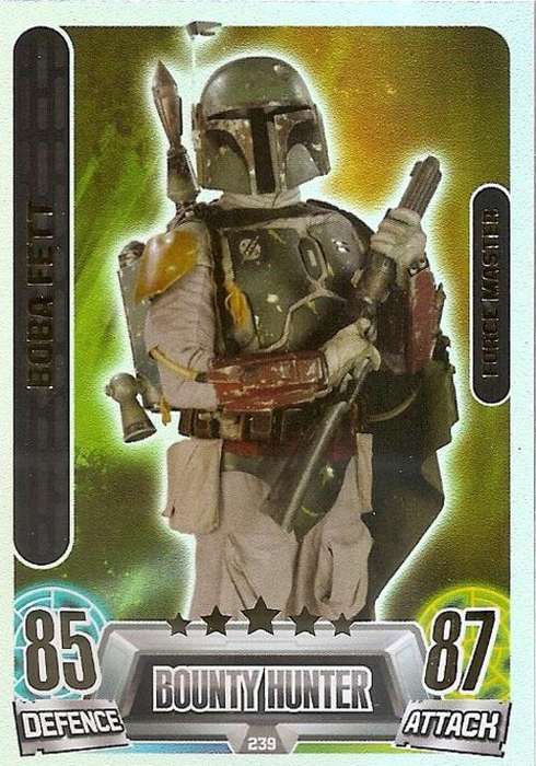 STAR WARS 2013 - FORCE ATTAX MOVIE SERIES 2 - BOBA FETT `FORCE MASTER` CARD 239