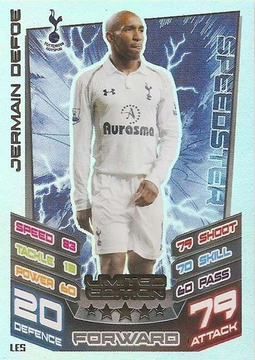 MATCH ATTAX `EXTRA` 2013 - JERMAINE DEFOE `SUPER RARE`  `LIMITED EDITION` CARD LE5