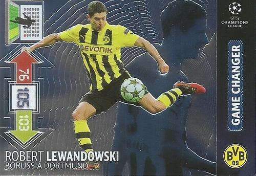 CHAMPIONS LEAGUE `UPDATES` 2013 - ROBERT LEWANDOWSKI `RARE` `GAME CHANGER` FOIL CARD