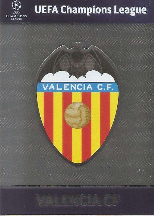 CHAMPIONS LEAGUE `UPDATES` 2013 - VALENCIA CF `RARE` `CLUB BADGE` FOIL TRADING CARD