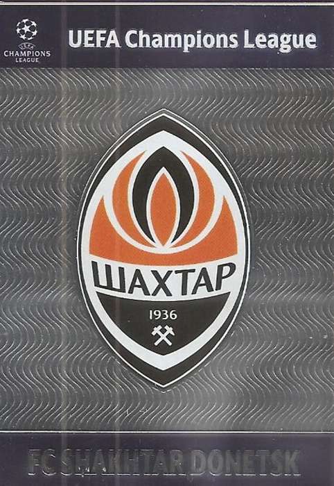CHAMPIONS LEAGUE `UPDATES` 2013 - SHAKHTAR DONESK `RARE` `CLUB BADGE` FOIL TRADING CARD