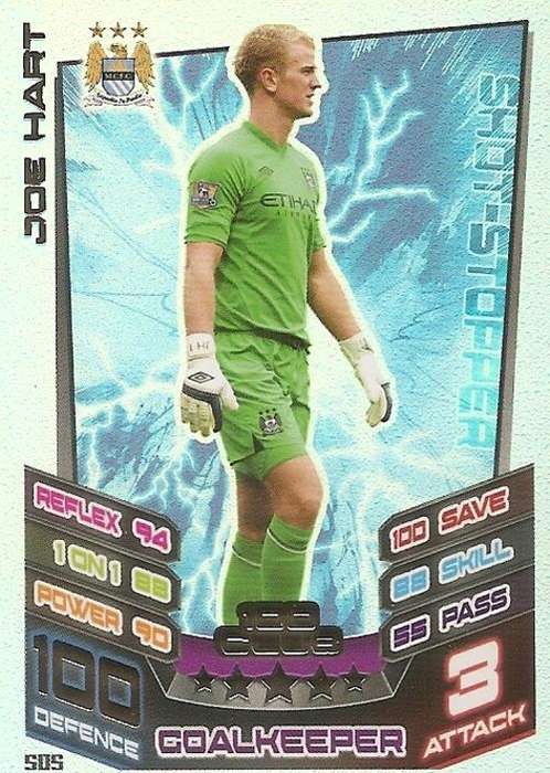 MATCH ATTAX 2012/2013 - JOE HART `CLUB 100` CARD