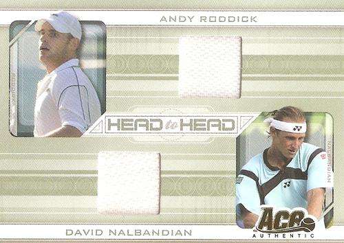 RODDICK/NALBANDIAN- ACE AUTHENTIC 07 "HEAD to HEAD" - CERTIFIED "DUAL JERSEY MEMORABILIA" CARD HH7