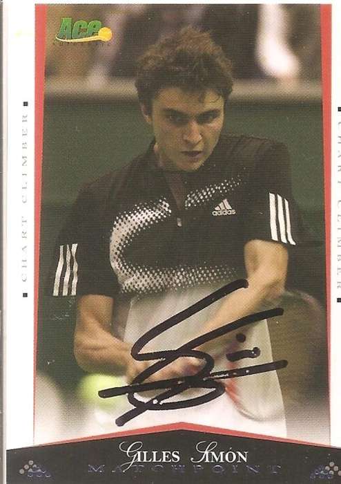 GILLES SIMON - ACE AUTHENTIC "MATCHPOINT" 08 - GENUINE "AUTOGRAPH" CARD 64