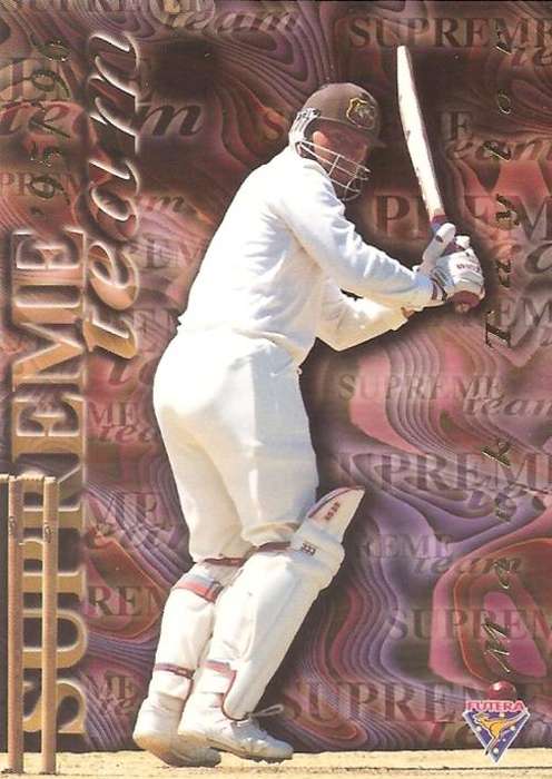 MARK TAYLOR - 96 FUTERA CRICKET - "SUPREME TEAM" INSERT CARD ST2 1423 of 7000