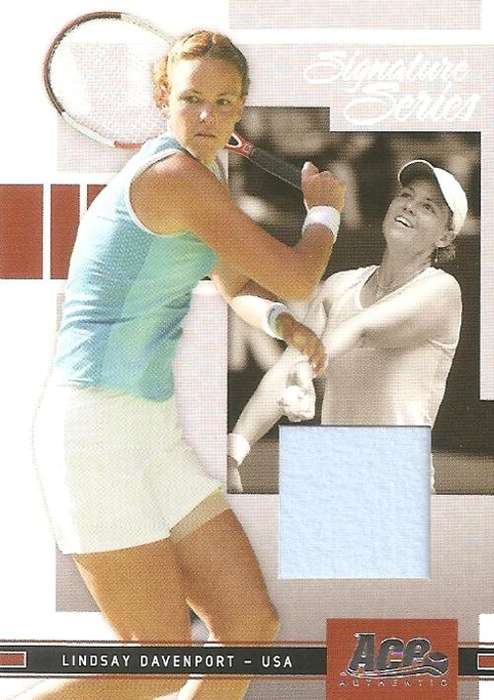LINDSAY DAVENPORT - ACE AUTHENTIC 2005 -  `SIGNATURE SERIES``JERSEY MEMO` CARD 096 of 500