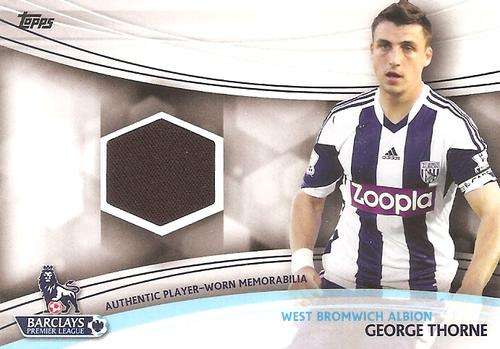 GEORGE THORNE - TOPPS `PREMIER GOLD` 2013/14 - AUTHENTIC  `WORN MEMORABILIA` CARD JR-GT
