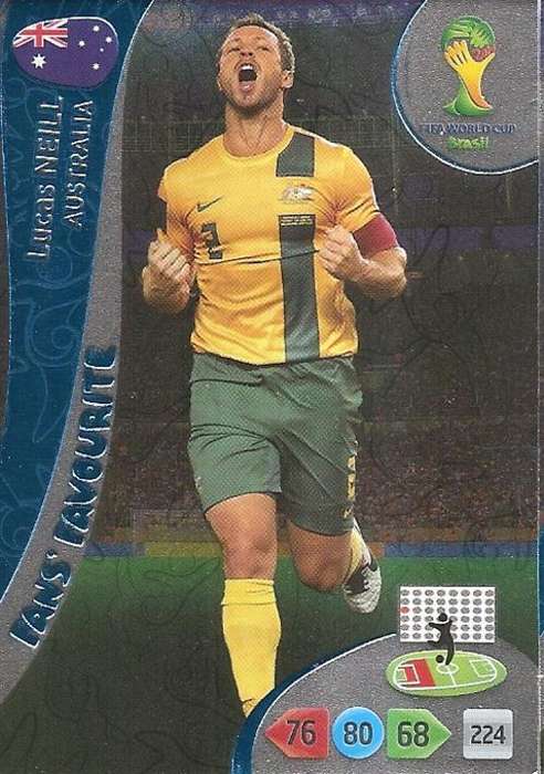 WORLD CUP 2014 ADRENALYN XL - LUCAS NEILL "FANS FAVOURITE" CARD