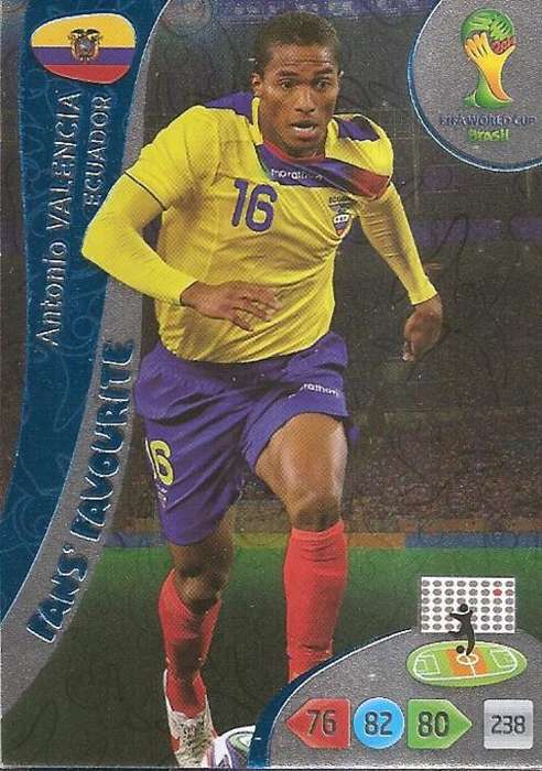 WORLD CUP 2014 ADRENALYN XL - ANTONIO VALENCIA "FANS FAVOURITE" CARD