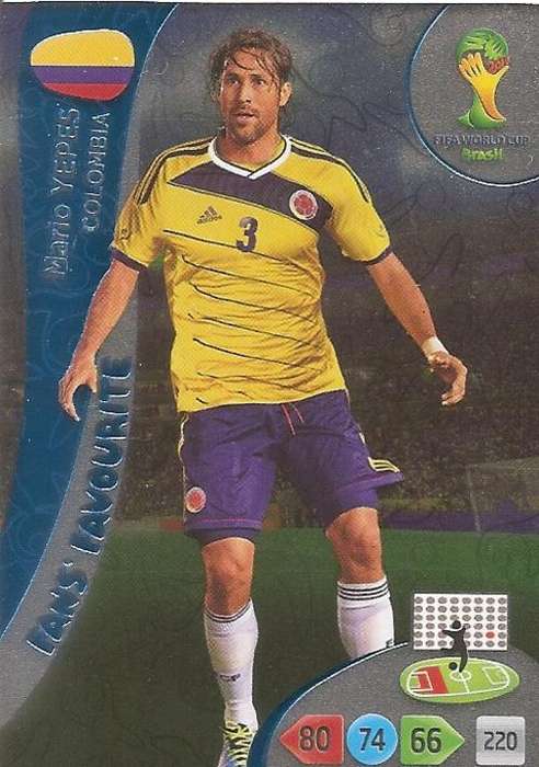 WORLD CUP 2014 ADRENALYN XL - MARIO YEPES "FANS FAVOURITE" CARD