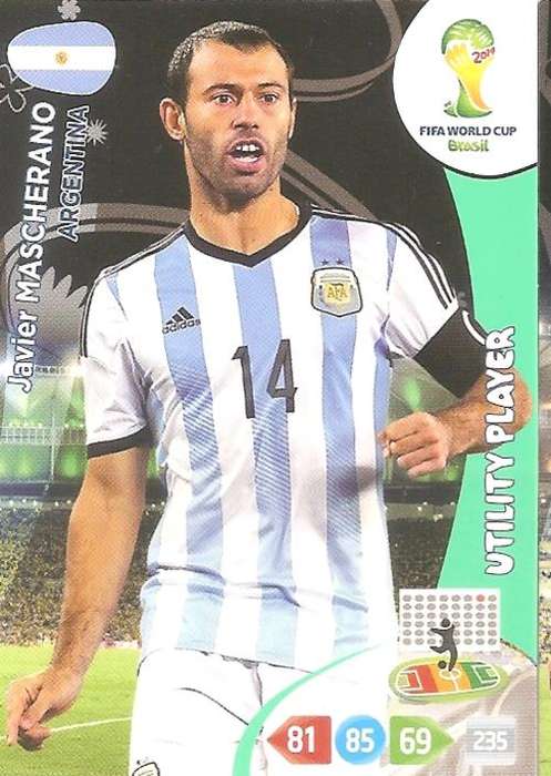 WORLD CUP 2014 ADRENALYN XL - JAVIER MASHERANO "UTILITY PLAYER" CARD