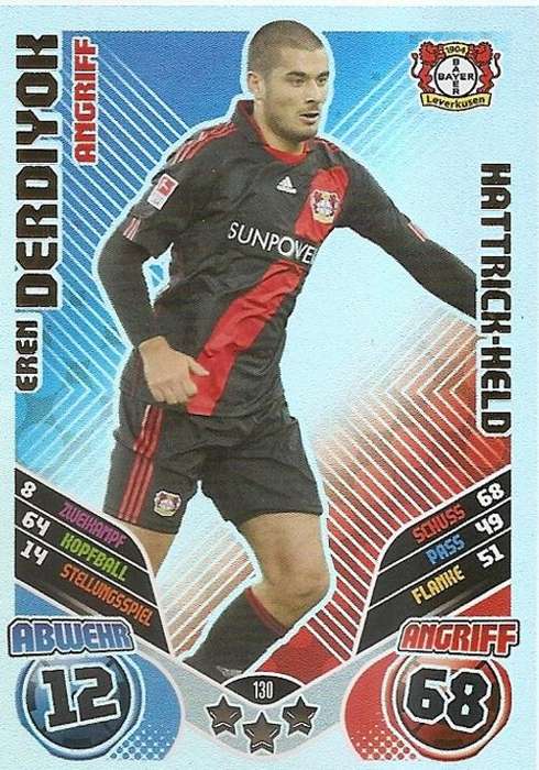 MATCH ATTAX "BUNDESLIGA" 2012 - EREN DERDIYOK "HAT TRICK HERO" CARD