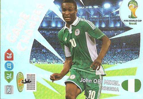 JOHN OBI MIKEL - PANINI `FIFA WORLD CUP 2014` COLLECTION -  `GAME CHANGER` FOIL TRADING CARD