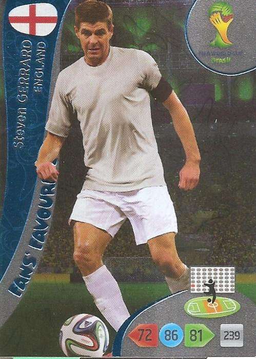WORLD CUP 2014 ADRENALYN XL - STEVEN GERARD "FANS FAVOURITE" CARD