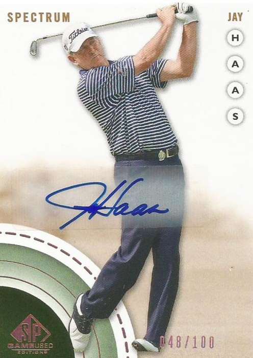 JAY HAAS - UD GOLF COLLECTION 04 - AUTHENTIC AUTOGRAPH TRADING CARD 48 of 100