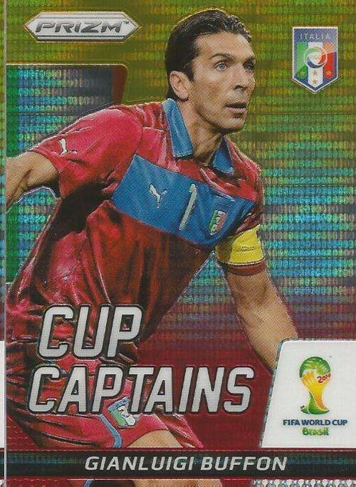 GIANLUIGI BUFFON - WORLD CUP 2014 PANINI `PRIZM` - YELLOW/RED PULSAR `CUP CAPTAIN ` CARD 10