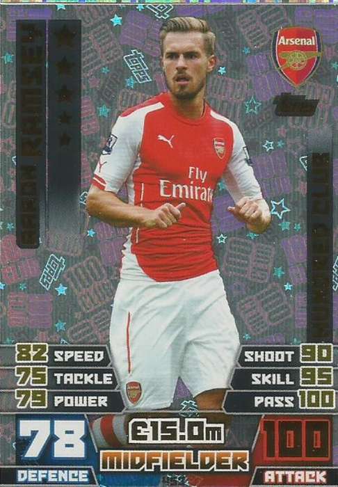 AARON RAMSEY  - MATCH ATTAX 2014/2015 - "CLUB 100" CARD