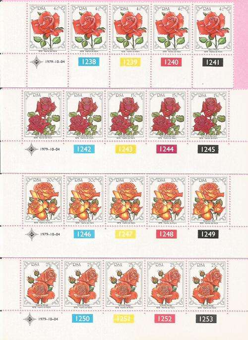 SOUTH AFRICA 1979 - SACC 470-473 - "ROSE CONVENTION" - SET of 4 CONTROL STRIPS - UM