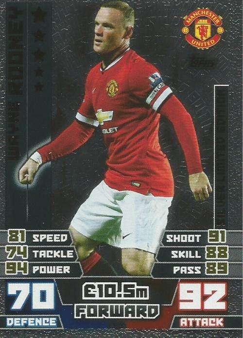 WAYNE ROONEY - MATCH ATTAX 2014/2015 - "SILVER" LIMITED EDITION CARD