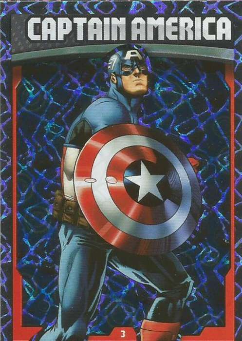 CAPTAIN AMERICA - MARVEL HERO ATTAX `AVENGERS` 2015 -  `HOLOGRAPHIC` FOIL TRADING CARD 3