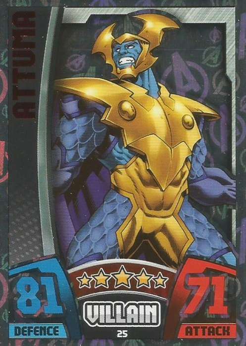 ATTUMA - MARVEL HERO ATTAX `AVENGERS` 2015 -  `AVENGERS HOLOGRAPHIC` FOIL TRADING CARD 25