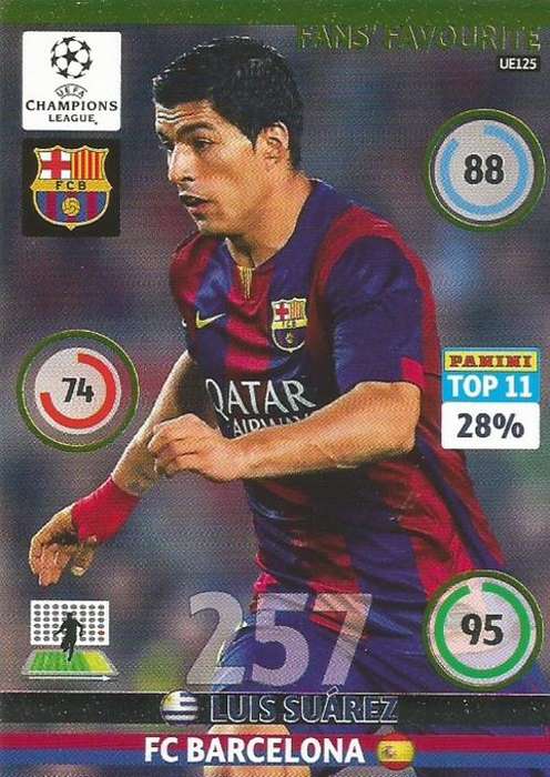 LUIS SUAREZ - CHAMPIONS LEAGUE "UPDATES" 2015 - "FANS FAVOURITE"  CARD