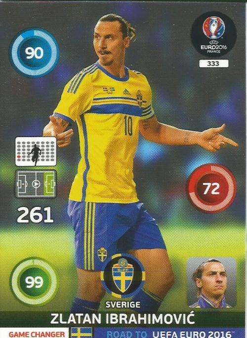 ZLATAN IBRAHIMOVIC - PANINI "ROAD to EURO 2016" - "GAME CHANGER" TRADING CARD