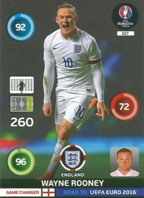 WAYNE ROONEY - PANINI "ROAD to EURO 2016" - "GAME CHANGER" TRADING CARD
