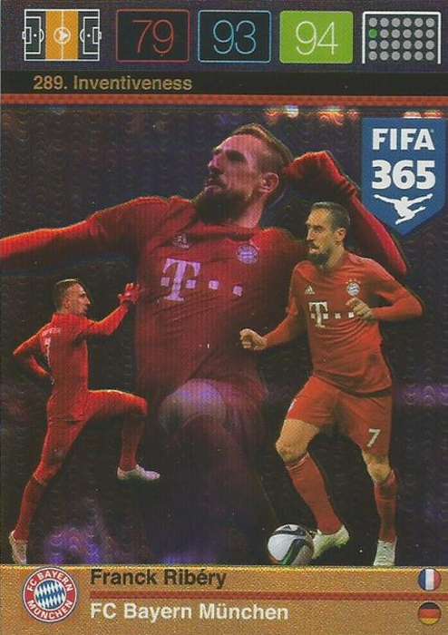 FRANCK RIBERY  - PANINI FIFA 365 - "INVENTIVENESS" TRADING CARD