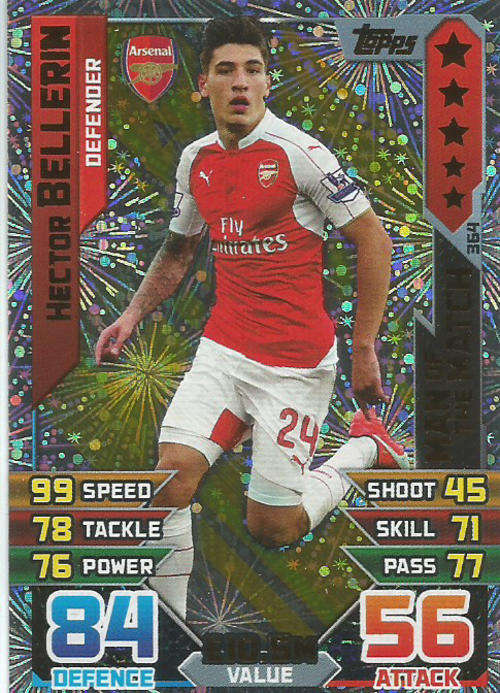 MATCH ATTAX 2015/2016 - HECTOR BELLERIN -   "MAN of the MATCH" TRADING CARD