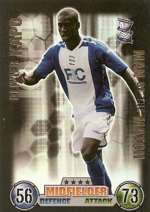OLIVIER KAPO - MATCH ATTAX 2007/08 - RARE  `MAN of the MATCH` TRADING CARD