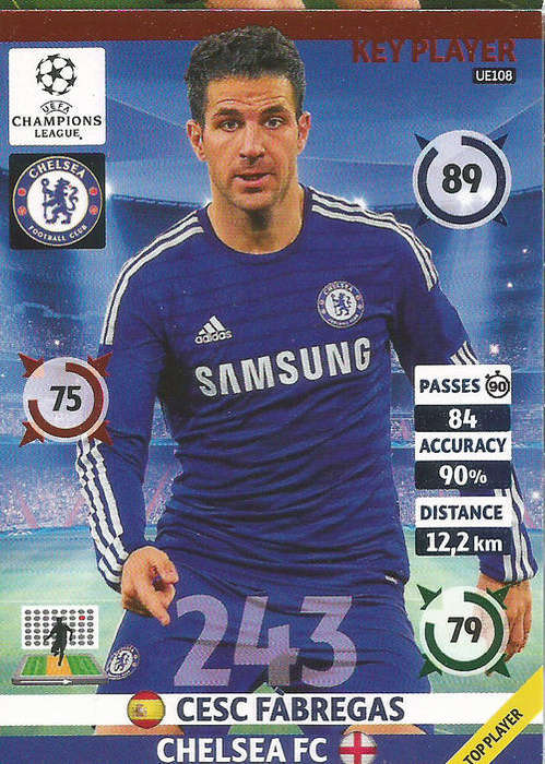 CESC FABREGAS - CHAMPIONS LEAGUE "UPDATES" 2015 - "KEY PLAYER" FOIL CARD