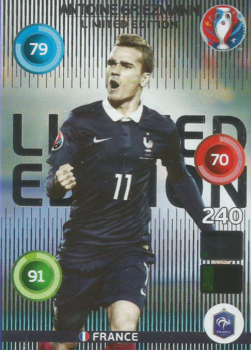 EURO 2016 by PANINI - ANTOINE GRIEZMANN "CLASSIC LIMITED EDITION" TRADING CARD