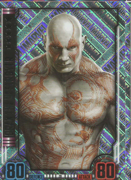 MARVEL HERO ATTAX UNIVERSE 2016 - DRAX `UNIQUE HOLOGRAPHIC` TRADING CARD 20