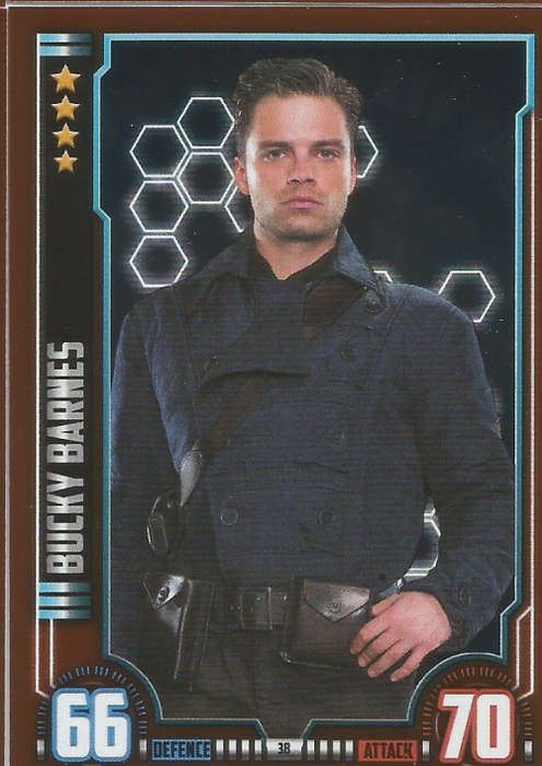 MARVEL HERO ATTAX UNIVERSE 2016 - BUCKY BARNES `BRONZE MIRROR` FOIL TRADING CARD 38