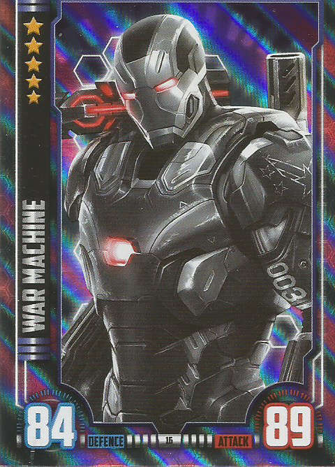 MARVEL HERO ATTAX UNIVERSE 2016 - WAR MACHINE  `HOLOGRAPHIC` FOIL TRADING CARD 16
