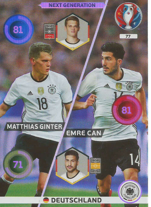 PANINI EURO 2016 - GERMANY  "NEXT GENERATION" FOIL TRADING CARD 77