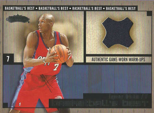 LAMAR ODOM -  FLEER 2002 GAME USED "BASKETBALL BEST" GAME APPAREL TRADING CARD