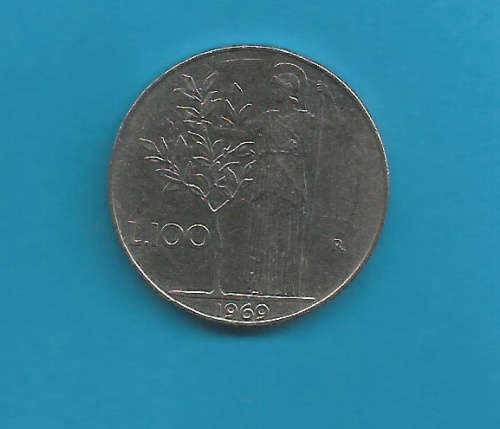 ITALY - 100 LIRE 1969 COIN - CIRCULATED COIN
