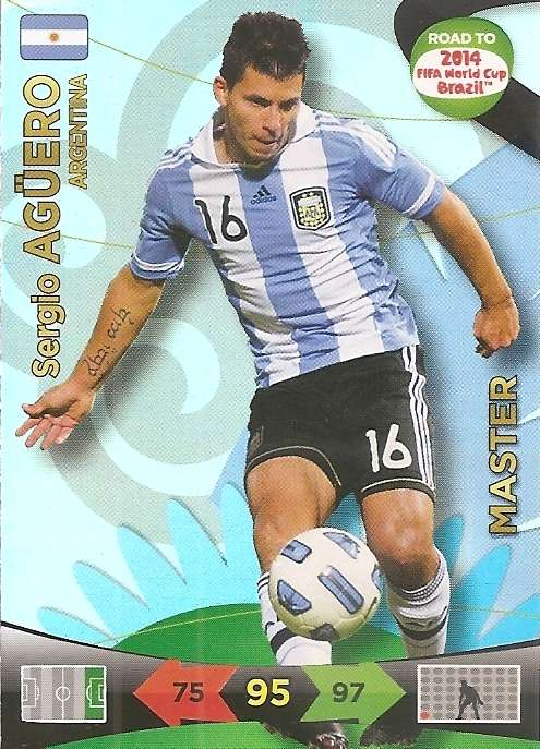 SERGIO AGUERO - PANINI "ROAD to the WORLD CUP 2014" - "MASTER" CARD