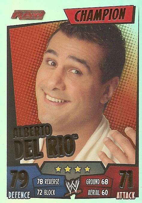 ALBERTO DEL RIO - WWE WRESTLING - `TOPPS SLAM ATTAX RUMBLE`  2011/12 - `CHAMPION` TRADING CARD