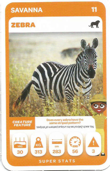 PICK n PAY "SOUTH AFRICAN SUPER ANIMALS" SERIES 2 - TRADING CARD 11